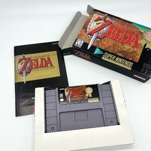 SNES Super Nintendo Zelda A Link To The Past Video Game Cartridge Book Box CIB